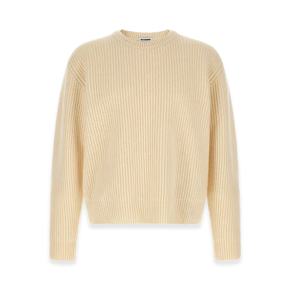 Jil Sander Fishermans Rib Sweater "White"