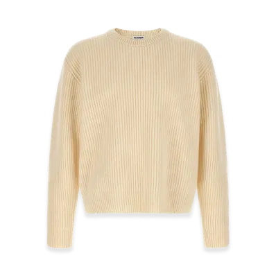 Jil Sander Fishermans Rib Sweater "White"