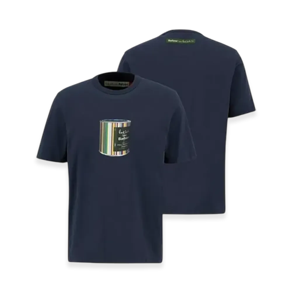 Barbour x Paul Smith Wax Print T-Shirt "Navy"