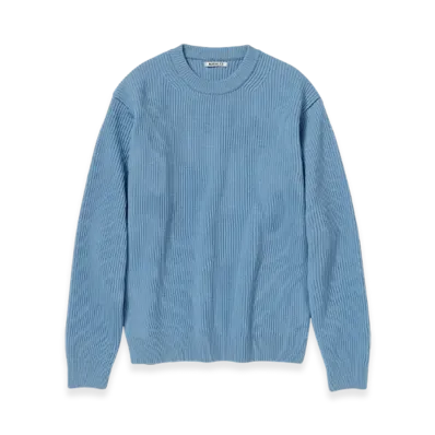 AURALEE French Merino Rib Knit P/O "Light Blue"