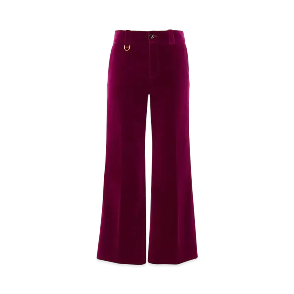 Chloe Cropped Bootcut Pants In Velvet "Pansy Purple"