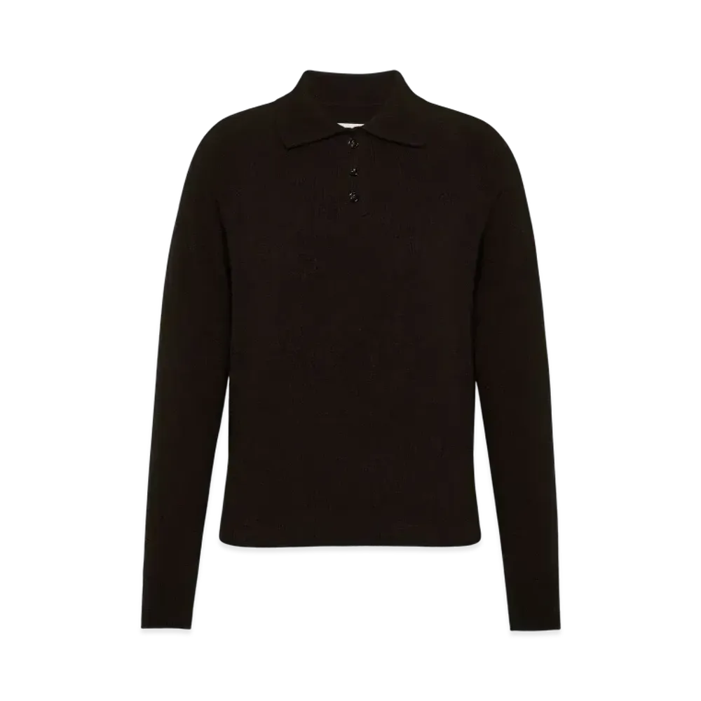 Maison Margiela Women's Wool Polo-Neck Top "Brown"