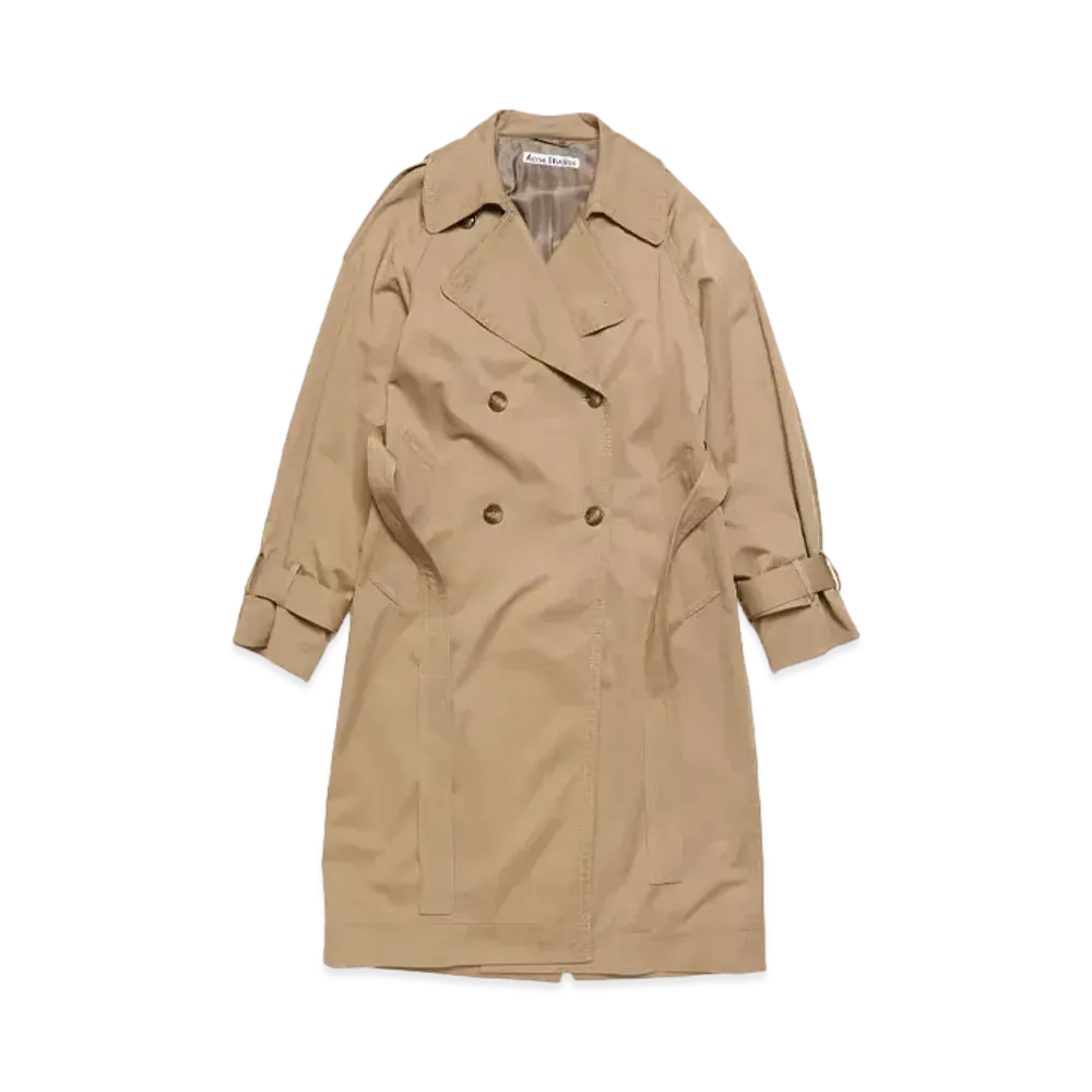 Acne Studios Double-Breasted Trench Coat "Cold Beige"