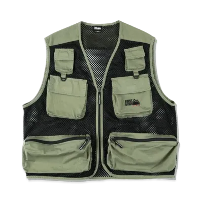 FIRST DOWN WASHED MESH VEST "Olive"