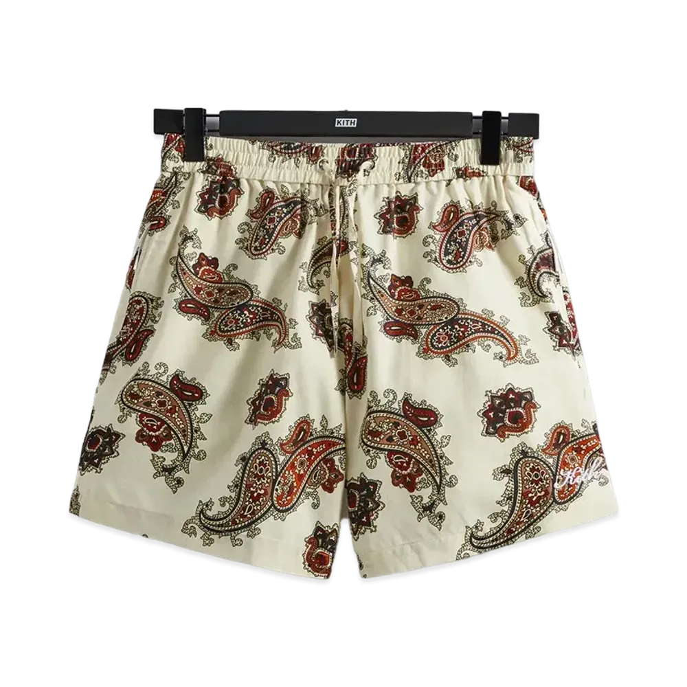 Kith Printed Active Short Silk Paisley "Sandrift"
