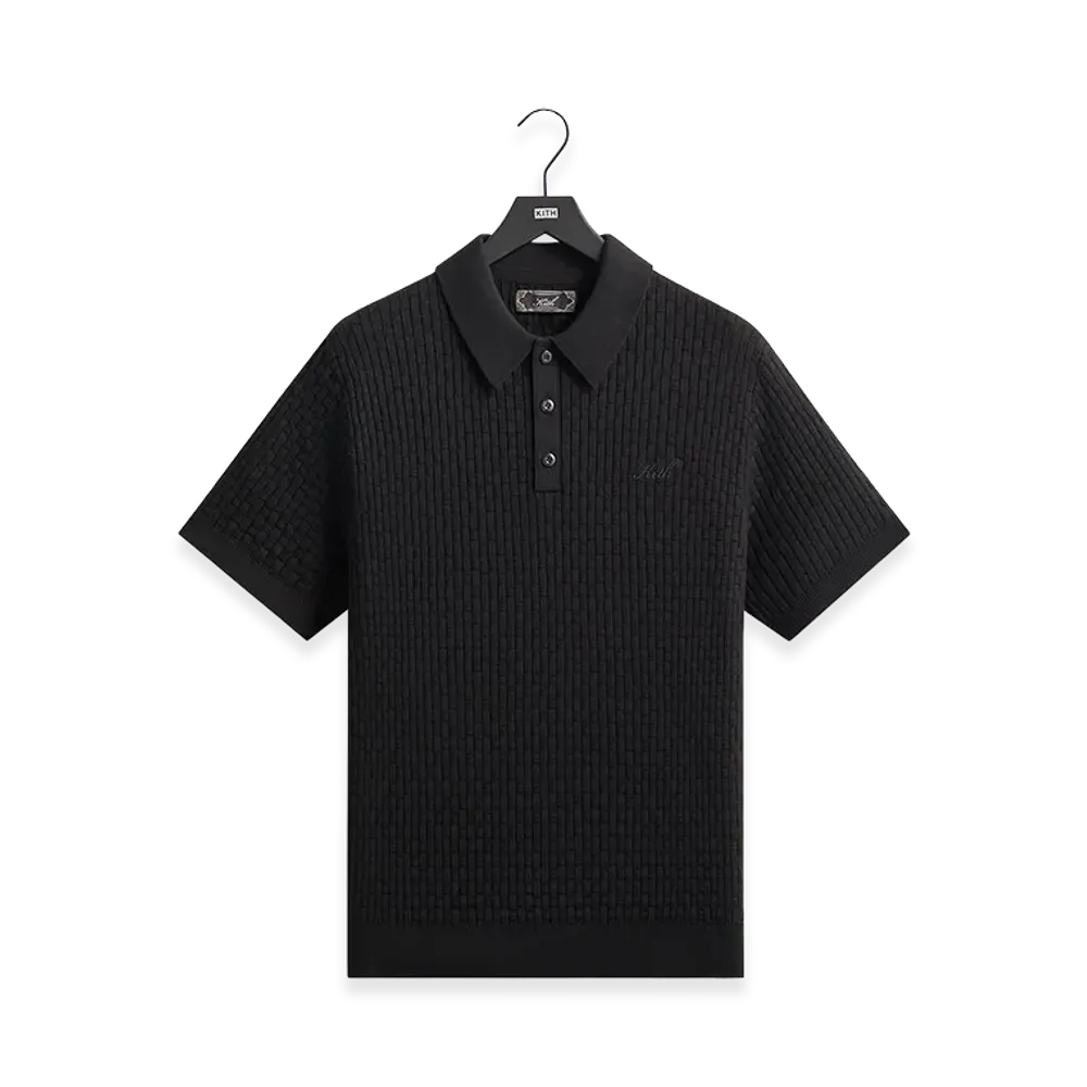 Kith Basket Weave Tilden Polo "Black"