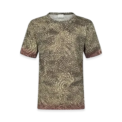 DRIES VAN NOTEN Printed Cotton Tee "Brown"