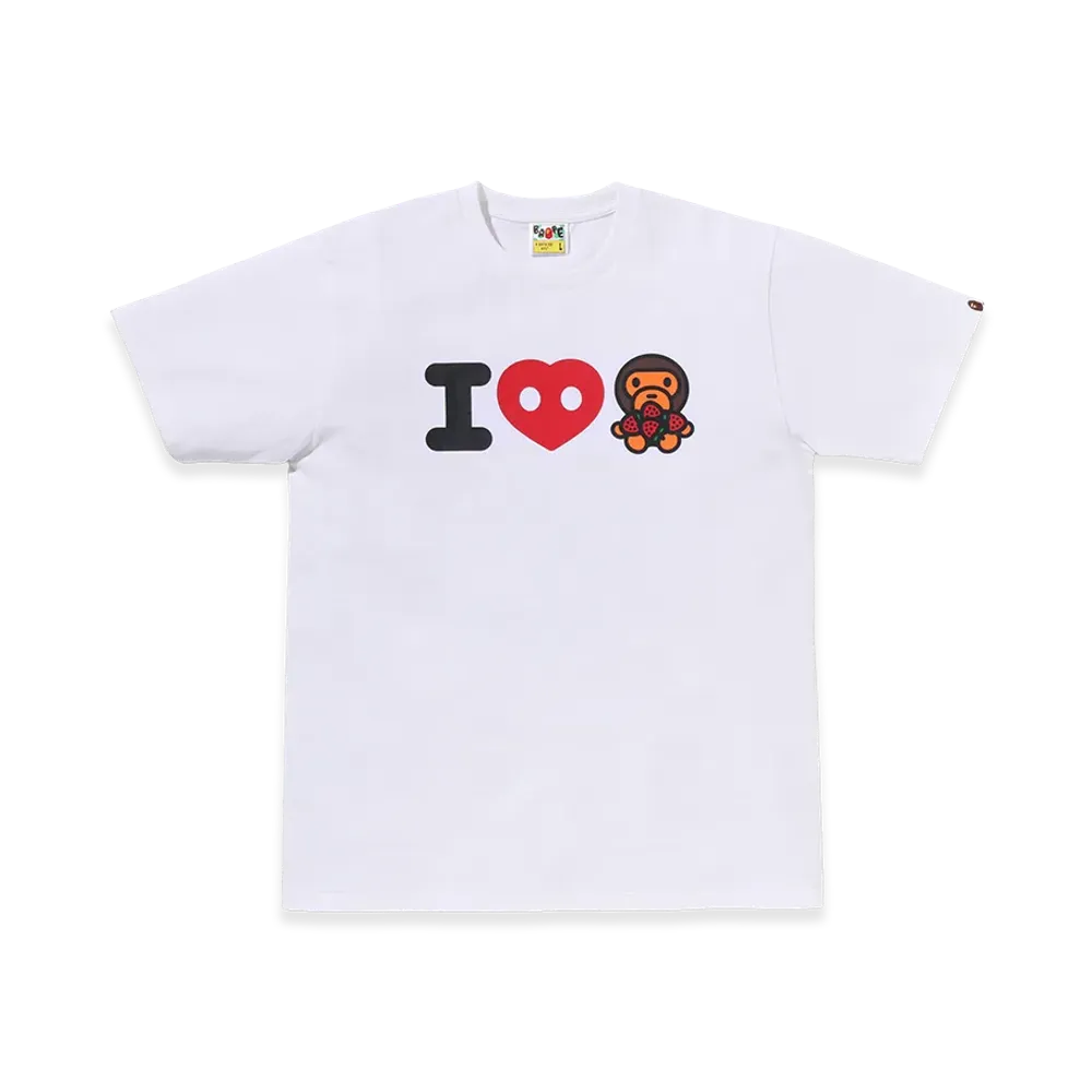 A BATHING APE Bape Store One Fukuoka Bldg. I Love Strawberry Tee "White"