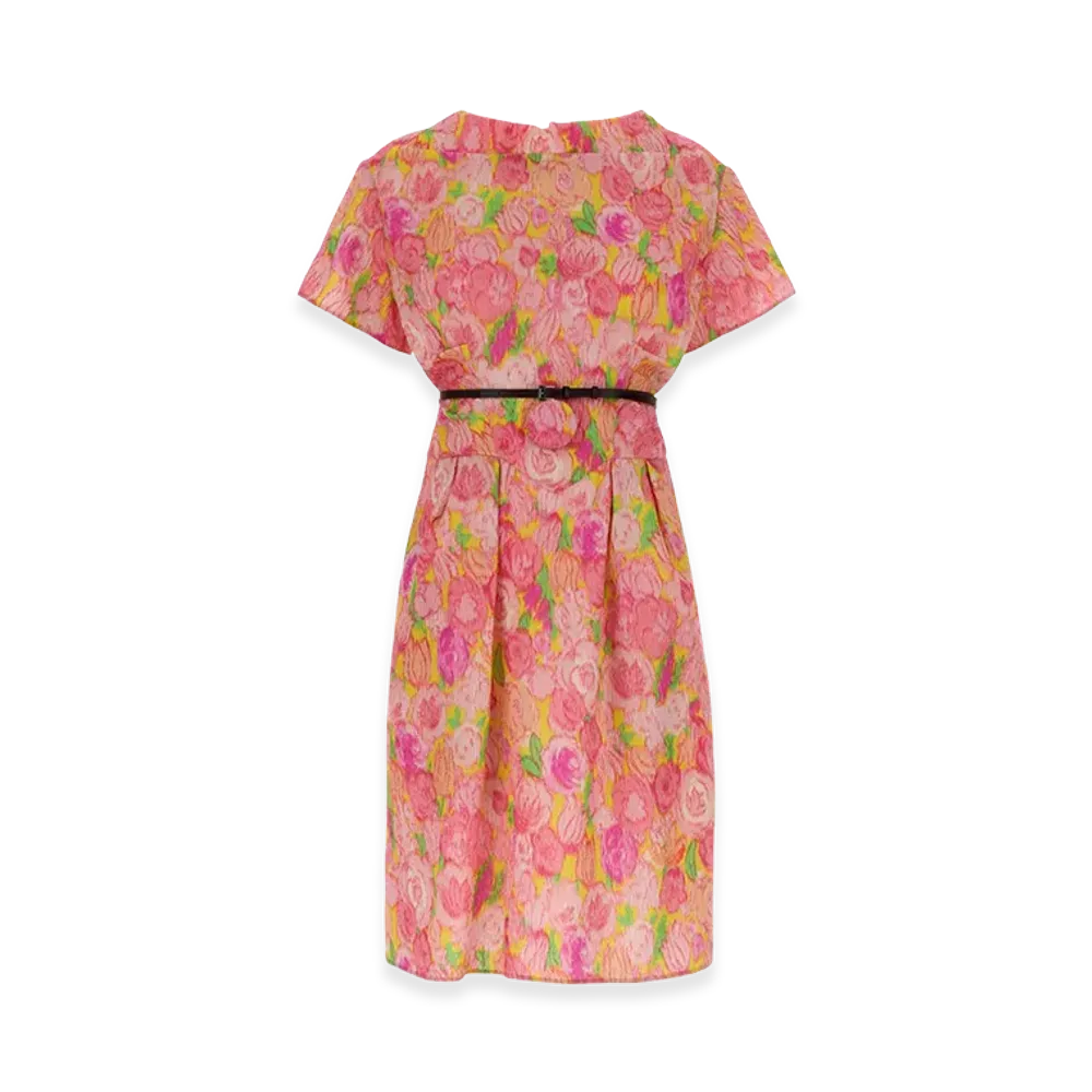 PRADA Women's Printed Silk Blend Dress "Pink"