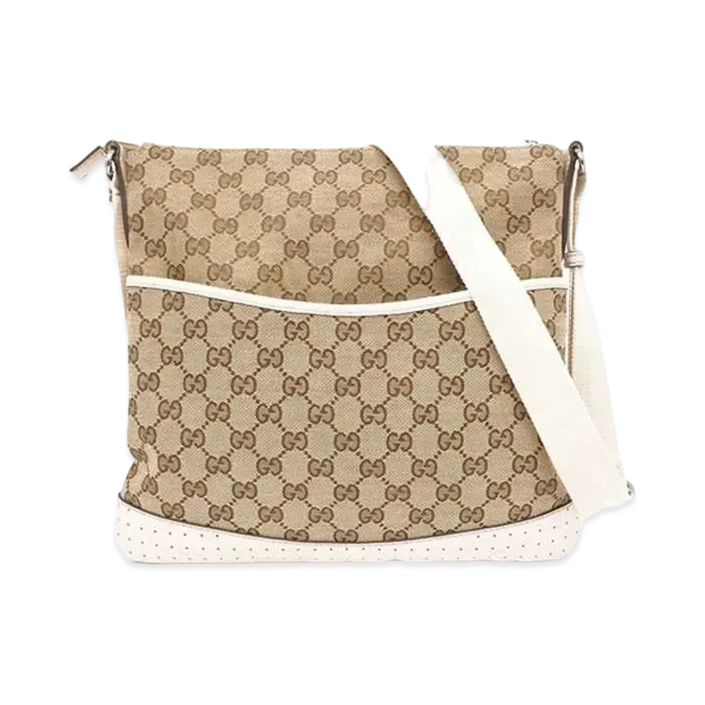 GUCCI GG Canvas Shoulder Bag "White"