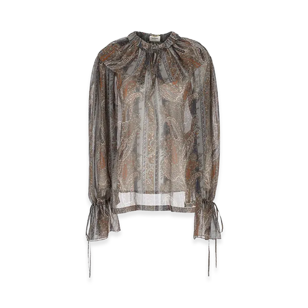Saint Laurent Women's Silk Blouse "Multi"
