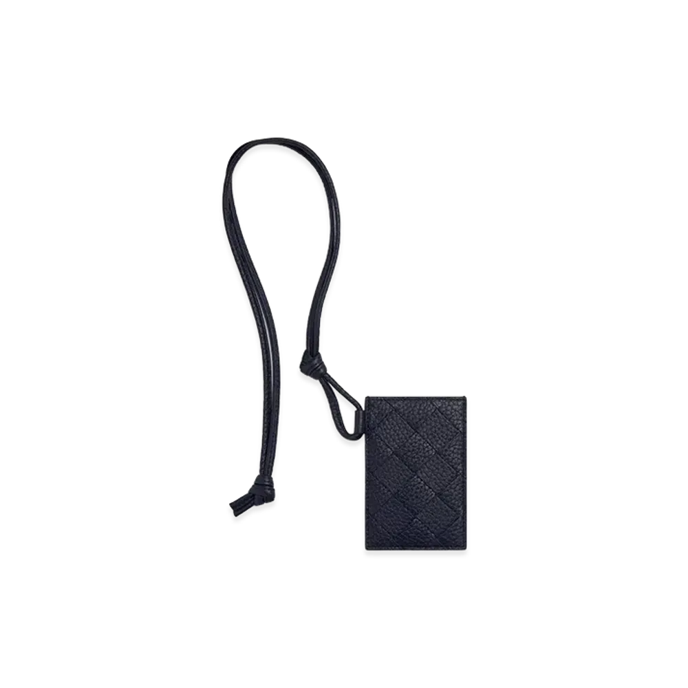 Bottega Veneta Intrecciato Badge Holder "Nocturnal"