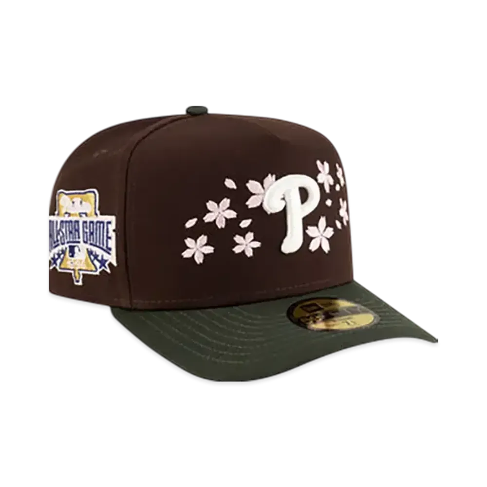 NEW ERA Just Caps Cherry Blossom 59Fifty A-Frame Fitted Philadelphia Phillies "Brown/Green"