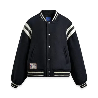 ZARA x CHAMPION Quilted Bomber Jacket "Navy Blue"