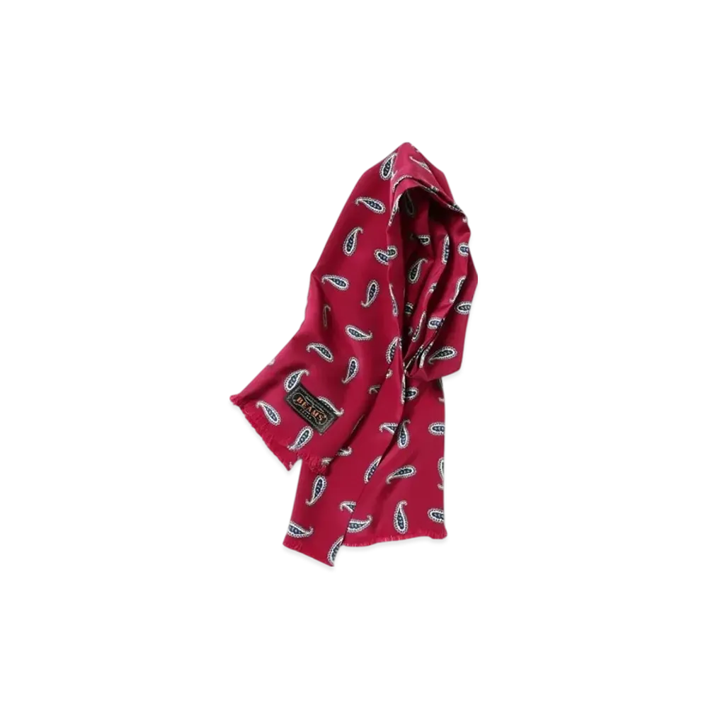 BEAMS Paisley Print Scarf "Red"
