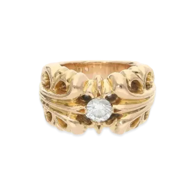 Chrome Hearts 22K K&T 1 Point Diamond Ring "Yellow Gold"