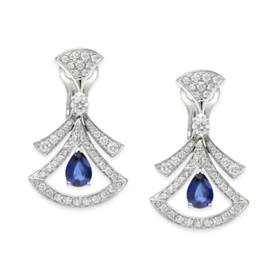 BVLGARI Divas Dream Earrings Diamonds Sapphires "Blue"