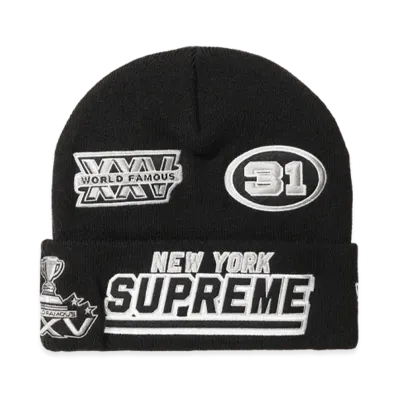 Supreme x New Era Football Beanie "Black"