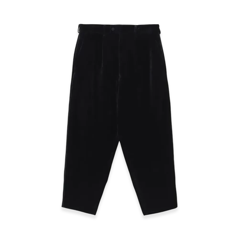 S'YTE Velveteen 1-Tuck Tapered Pants "Black"