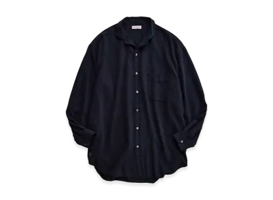 NICENESS D.Atkins Napped Silk Shirring Shirt "Midnight"