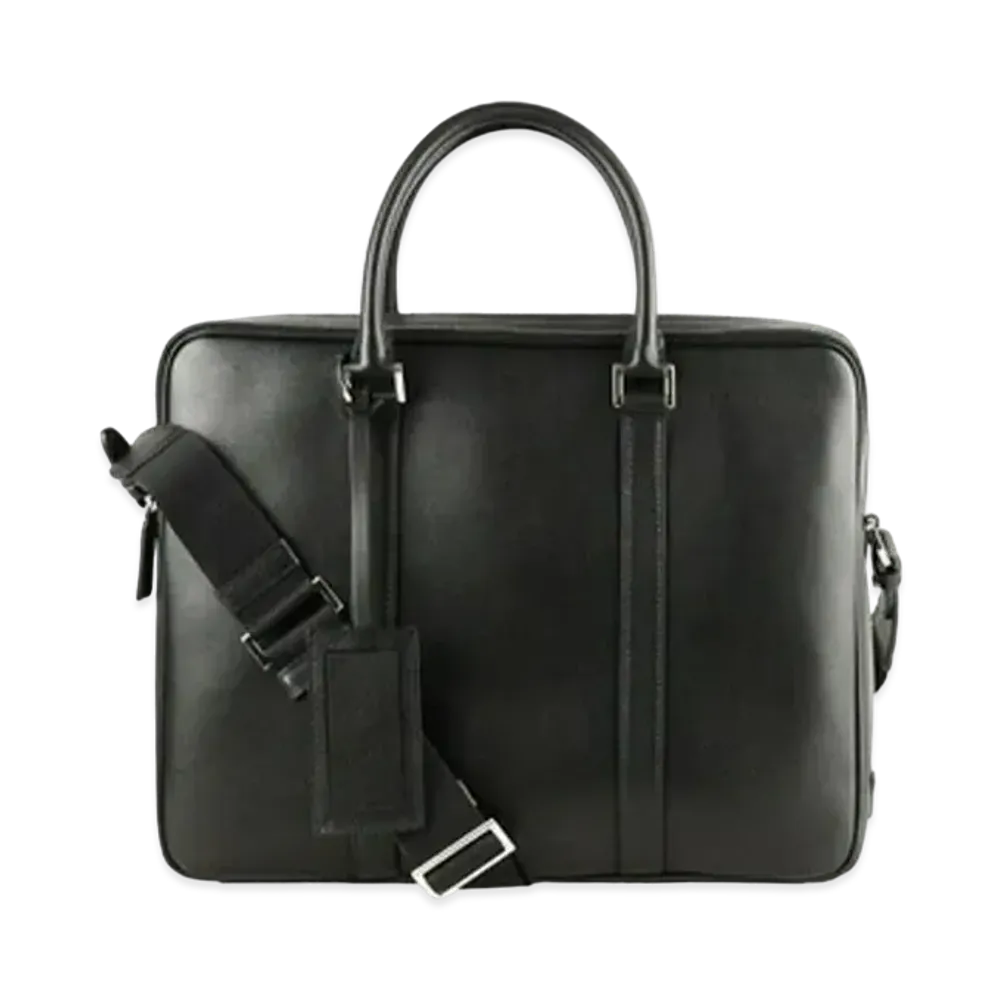 PRADA Vitello Briefcase Leather "Black"