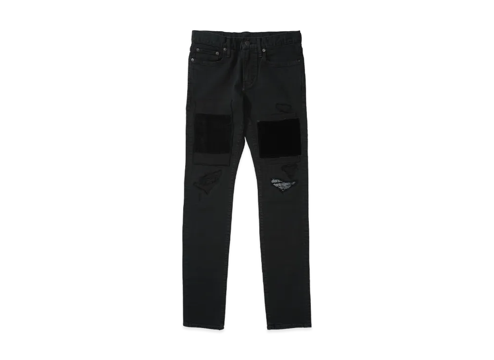 HYSTERIC GLAMOUR Patch Remake Slim Denim Pants "Black"