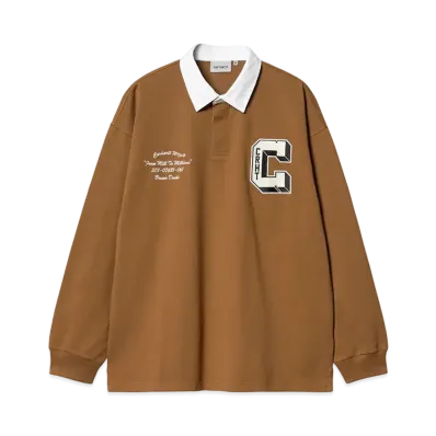 Carhartt WIP L/S Brown Ducks Rugby Shirt "Hamilton Brown/White"