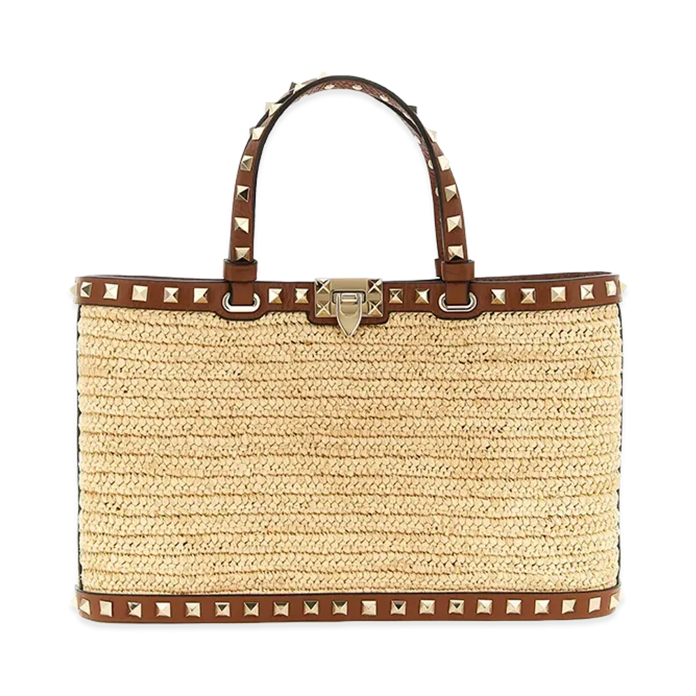 Valentino Garavani Women's 'rockstud' Small Shopping Bag "Beige"
