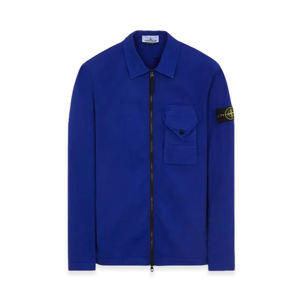 Stone Island 11010 Stretch Cotton Gabardine Overshirt - 23FW "Ultramarine Blue"