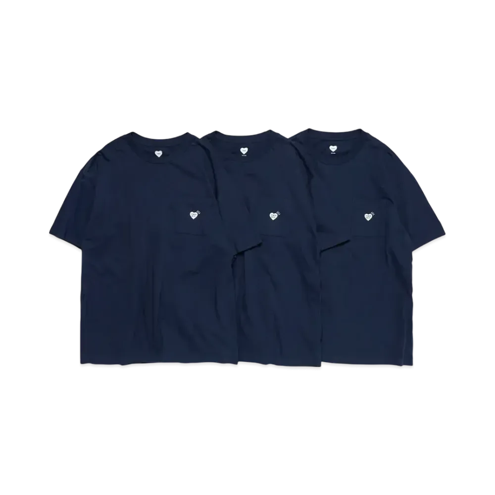 HUMAN MADE 3-Pack Pocket T-Shirt Set "Navy"