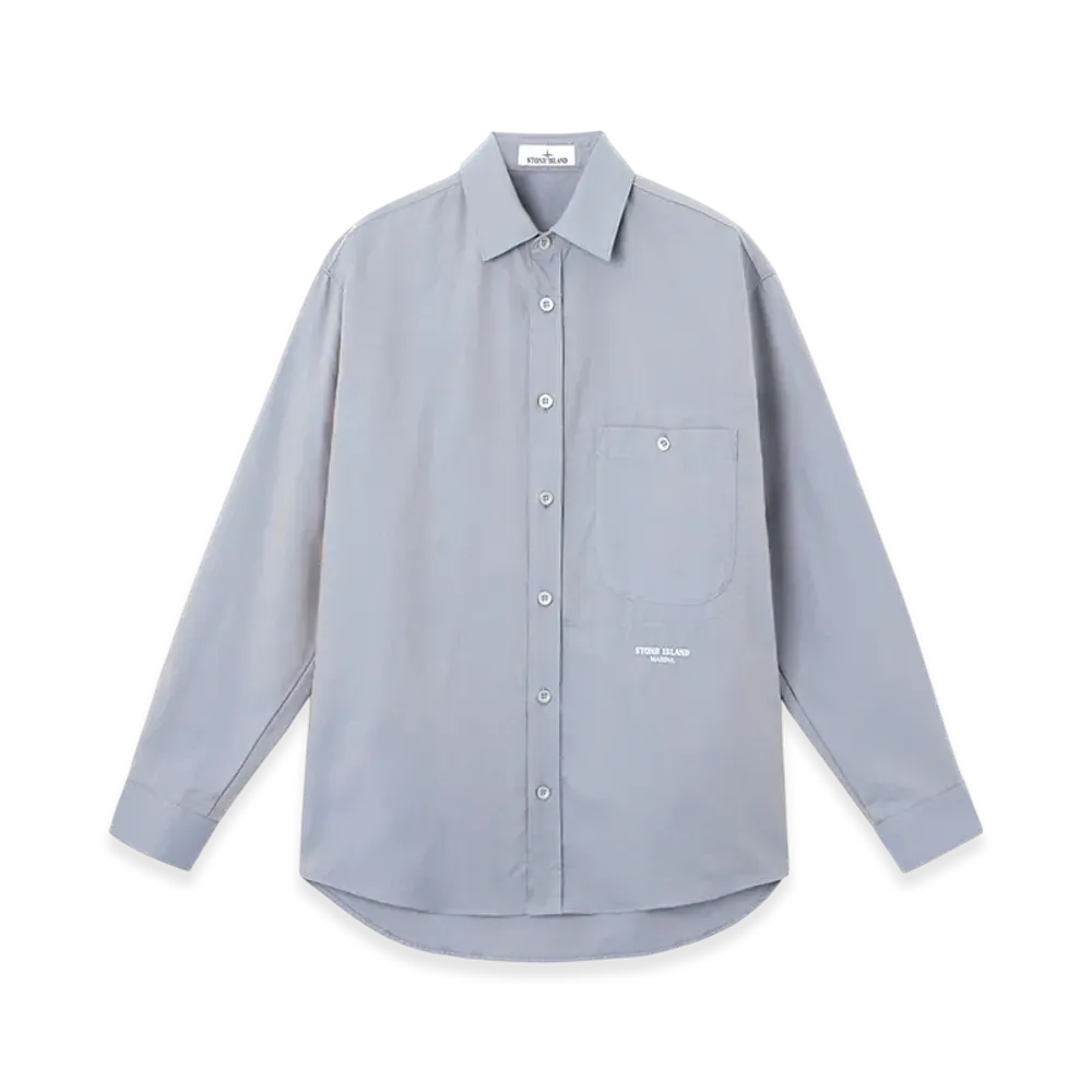 Stone Island 1100003 Organic Oxford Cottonstone Island Marina "Light Blue"
