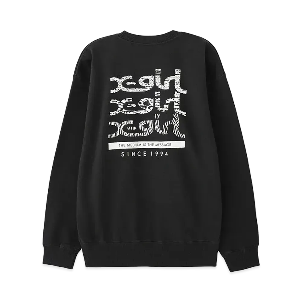 X-Girl Geometric Mills Logo Sweat Top "Charcoal"
