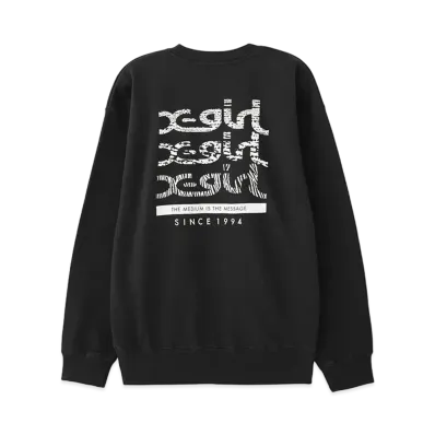 X-Girl Geometric Mills Logo Sweat Top "Charcoal"