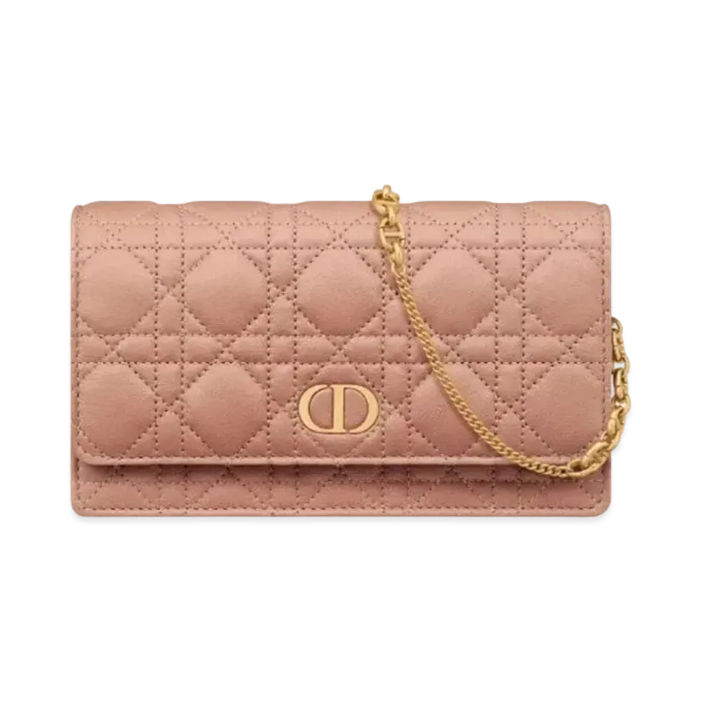 Dior Caro Pouch Supple Cannage Calfskin "Rose des Vents"