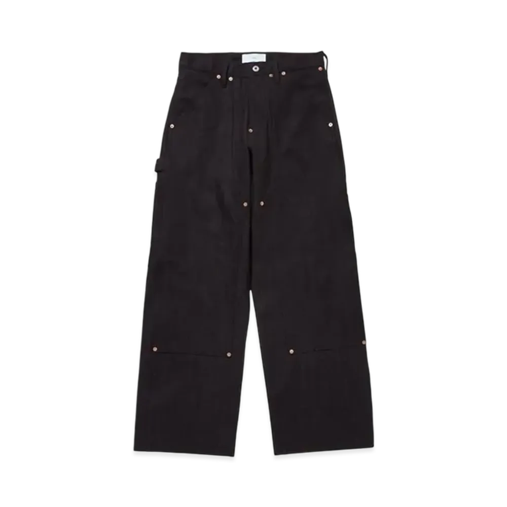 SUGARHILL Twisted Heather Denim Pants Double Knee "Red/Black"