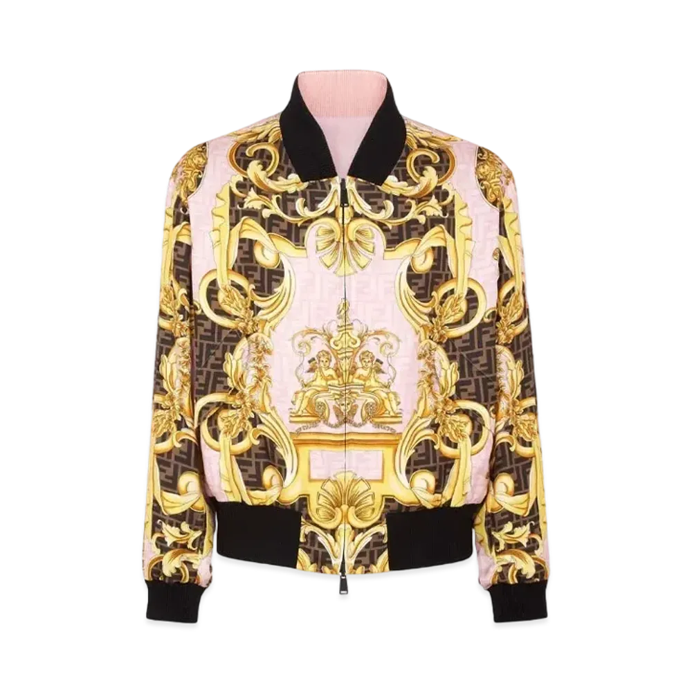 FENDI x Versace Fendace Multicolor Silk Bomber Jacket "Multicolor"