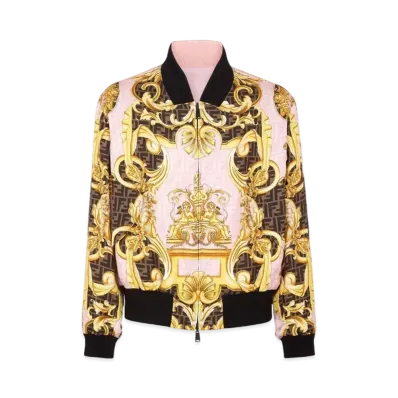 FENDI x Versace Fendace Multicolor Silk Bomber Jacket "Multicolor"