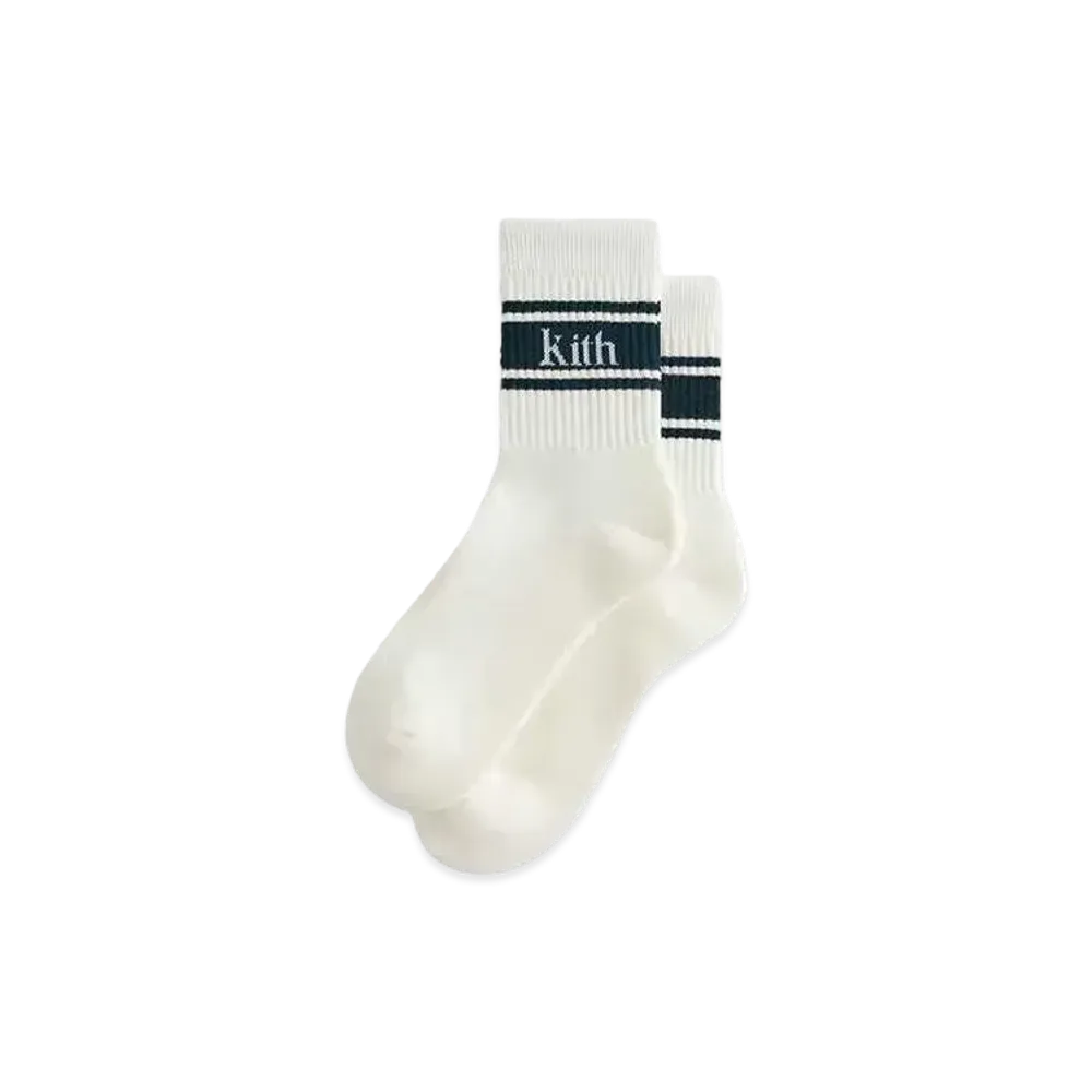 Kith Striped Mid Crew Cotton Socks With Jacquard Logo "Stadium "