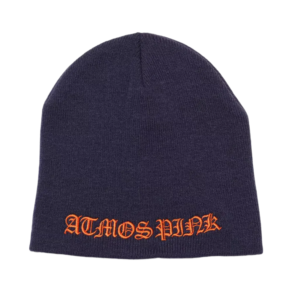 atmos pink Logo Beanie "Navy"