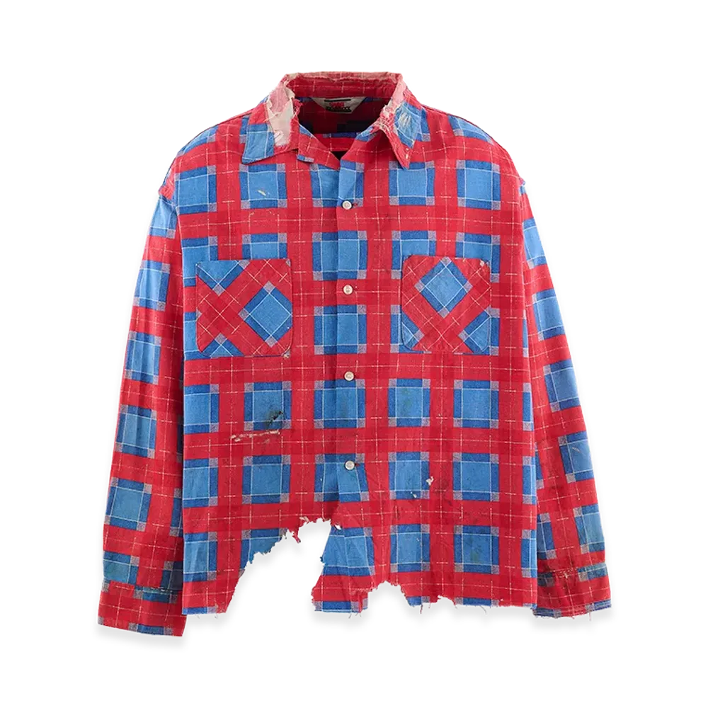 SAINT Mxxxxxx Print Check Shirt "Blue/Red"