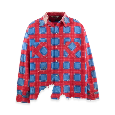 SAINT Mxxxxxx Print Check Shirt "Blue/Red"