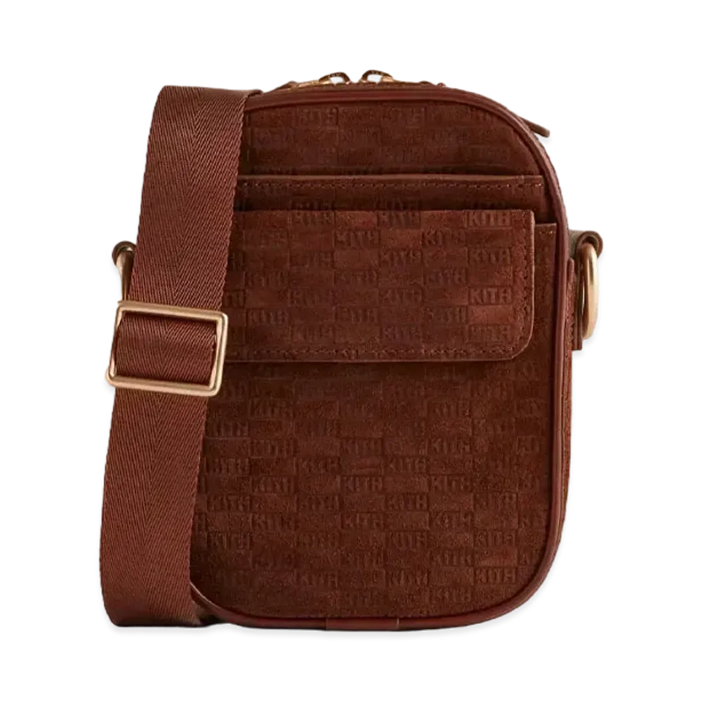 Kith Monogram Suede Utility Pouch Crossbody "Walnut"