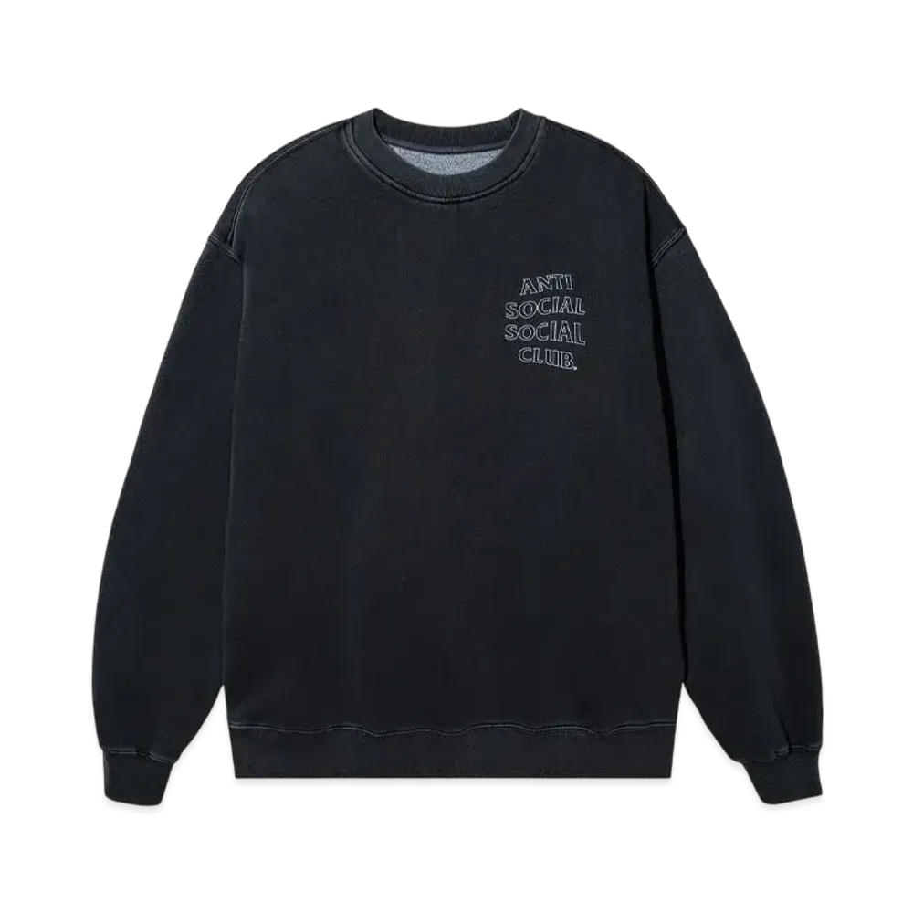 ANTI SOCIAL SOCIAL CLUB Major #1 Tear Into Silence Collegiate Vintage Crew "Faded Black"