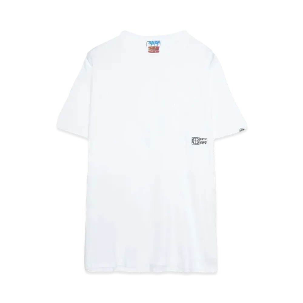 CITY COUNTRY CITY hobo x CITY COUNTRY CITY EMBROIDED LOGO COTTON POCKET T-SHIRT "WHITE"