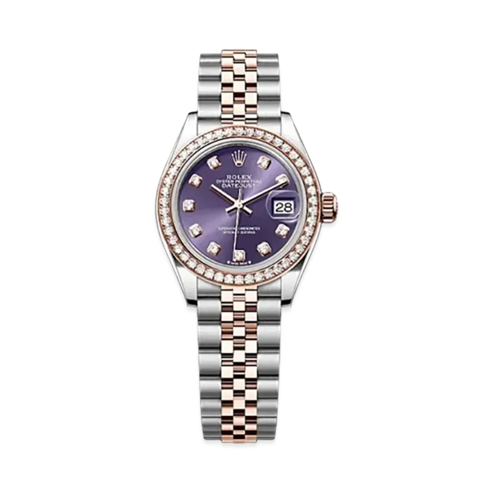 ROLEX Lady-Datejust 28mm Oystersteel & Everose Gold Diamond 279381RBR "Aubergine"