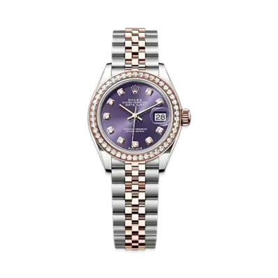 ROLEX Lady-Datejust 28mm Oystersteel & Everose Gold Diamond 279381RBR "Aubergine"