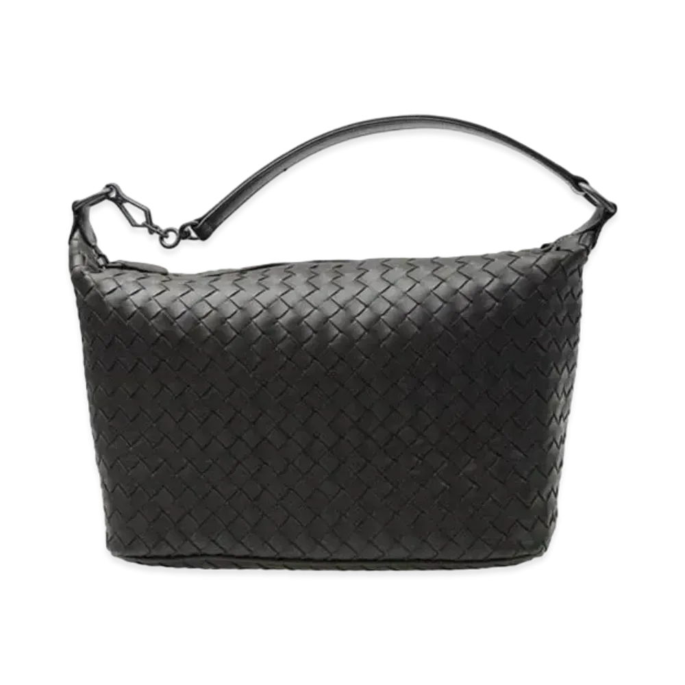 Bottega Veneta Lambskin Intrecciato Hand Bag "Brown"
