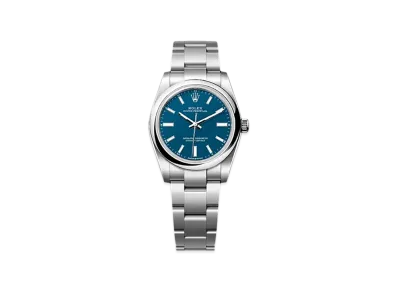 ROLEX Oyster Perpetual 34mm Oystersteel 124200 "Bright Blue"