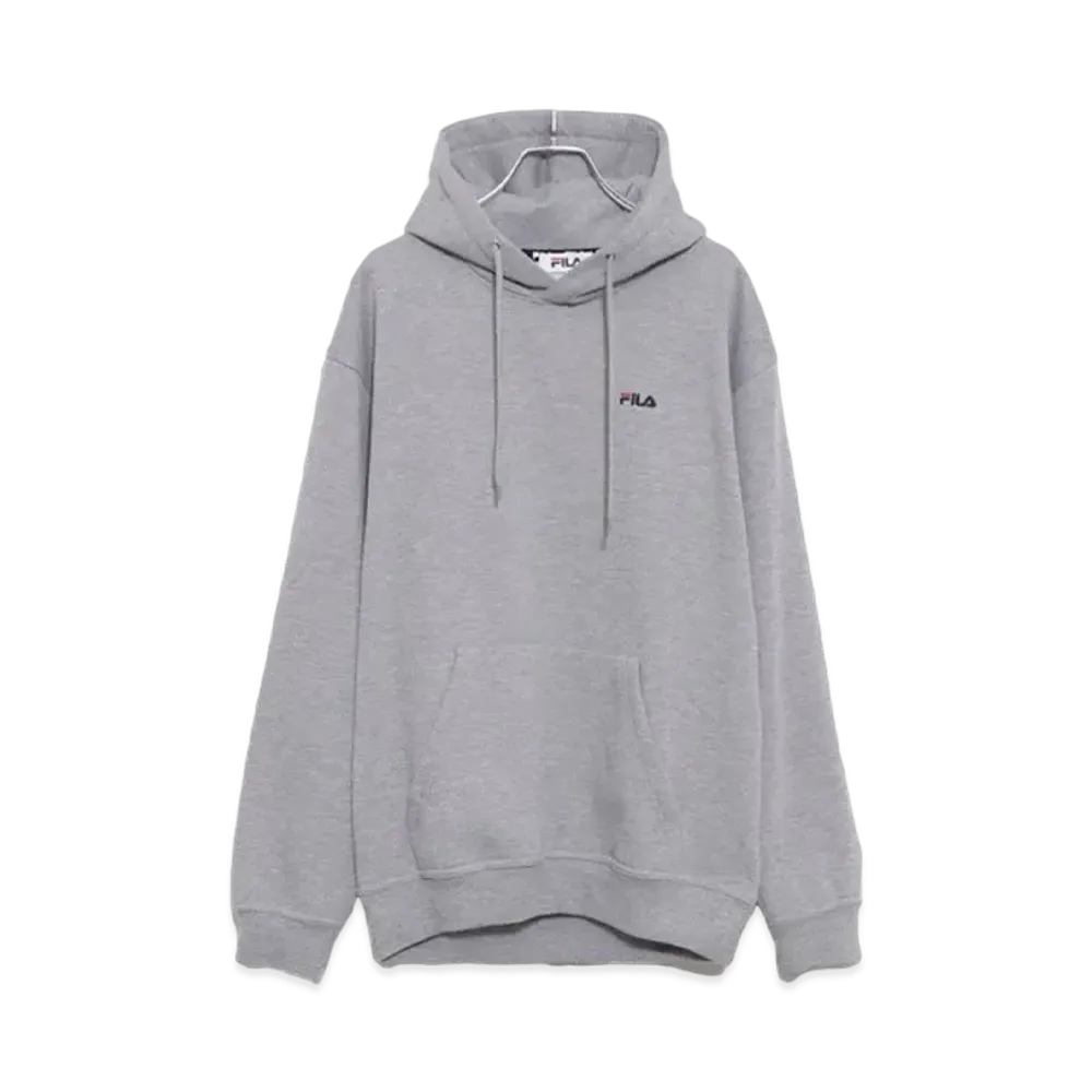 FILA One Point Logo Embroidery Pull Hoodie Sweatshirt Hoodie Hoodie Brushed Lining "Gray"