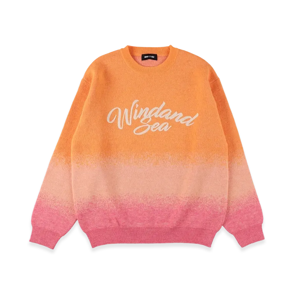 WIND AND SEA Jacquard Gradation Knit Sweater "Orange"